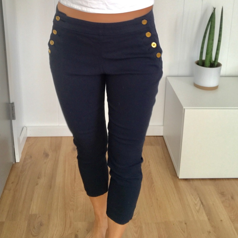 Navy Blue Stretch Business Casual Pant